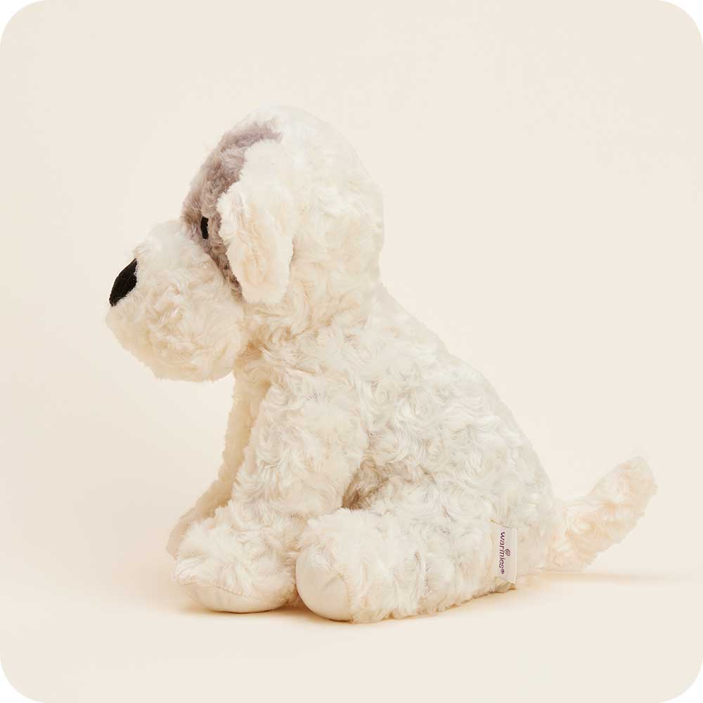 Warmies® Large Plush – Patch Curly Dog - Microwavable Lavender-Scented Comfort