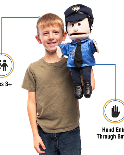 Silly Puppets Policeman Puppet – 14" Peach Skin Hand Puppet