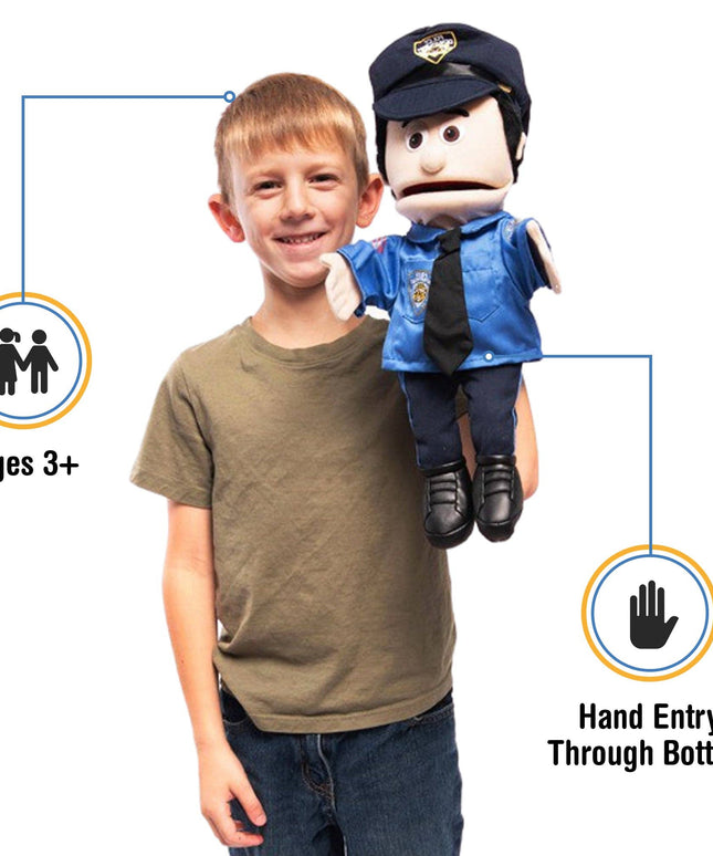 Silly Puppets Policeman Puppet – 14" Peach Skin Hand Puppet
