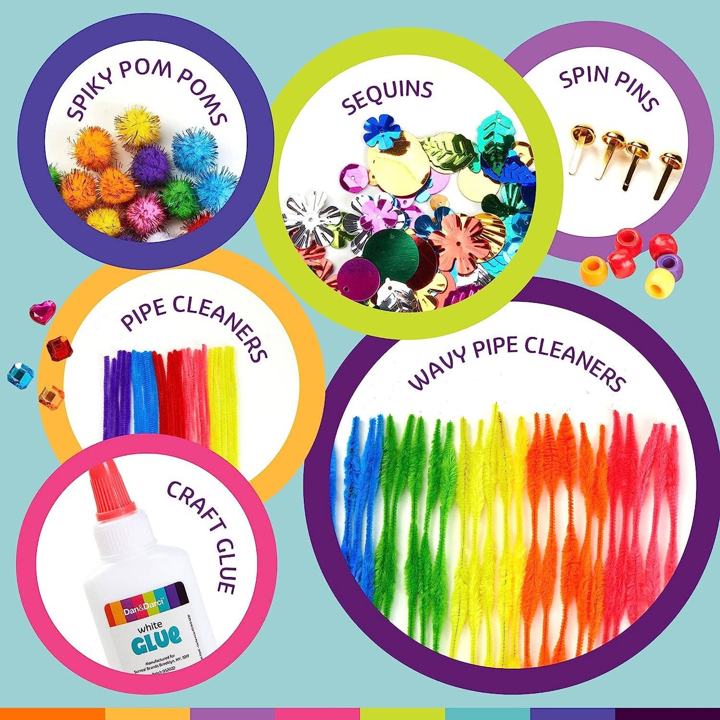 Dan&Darci - Arts & Crafts Supplies Kit  - with Storage Bin