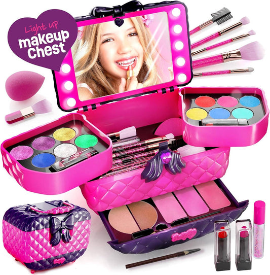 Dan&Darci - Light Up Makeup Kit for Kids - Real Girls Make Up Set