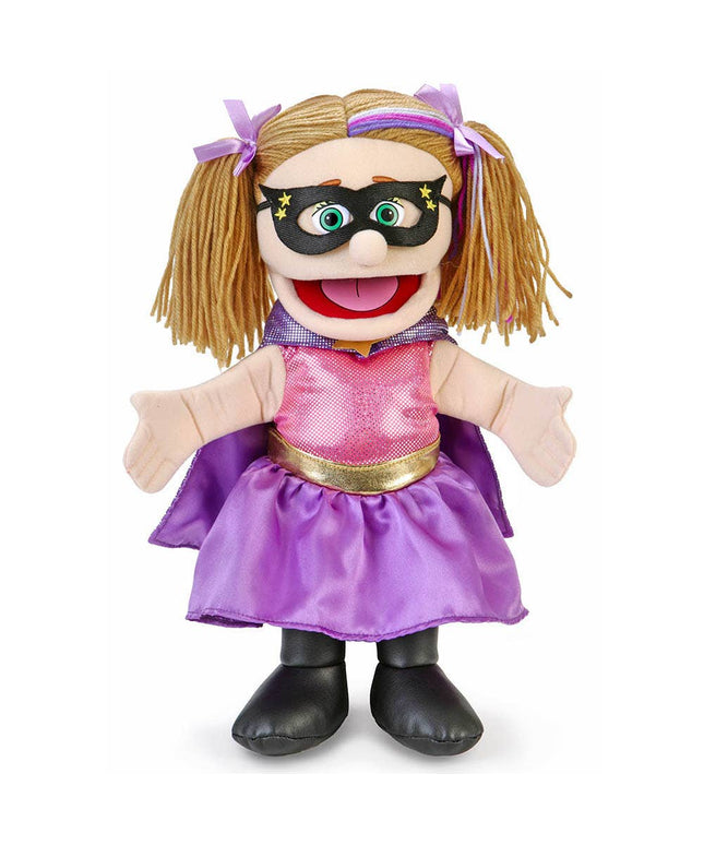 Silly Puppets Superhero Girl Puppet – 14" Peach Skin Hand Puppet