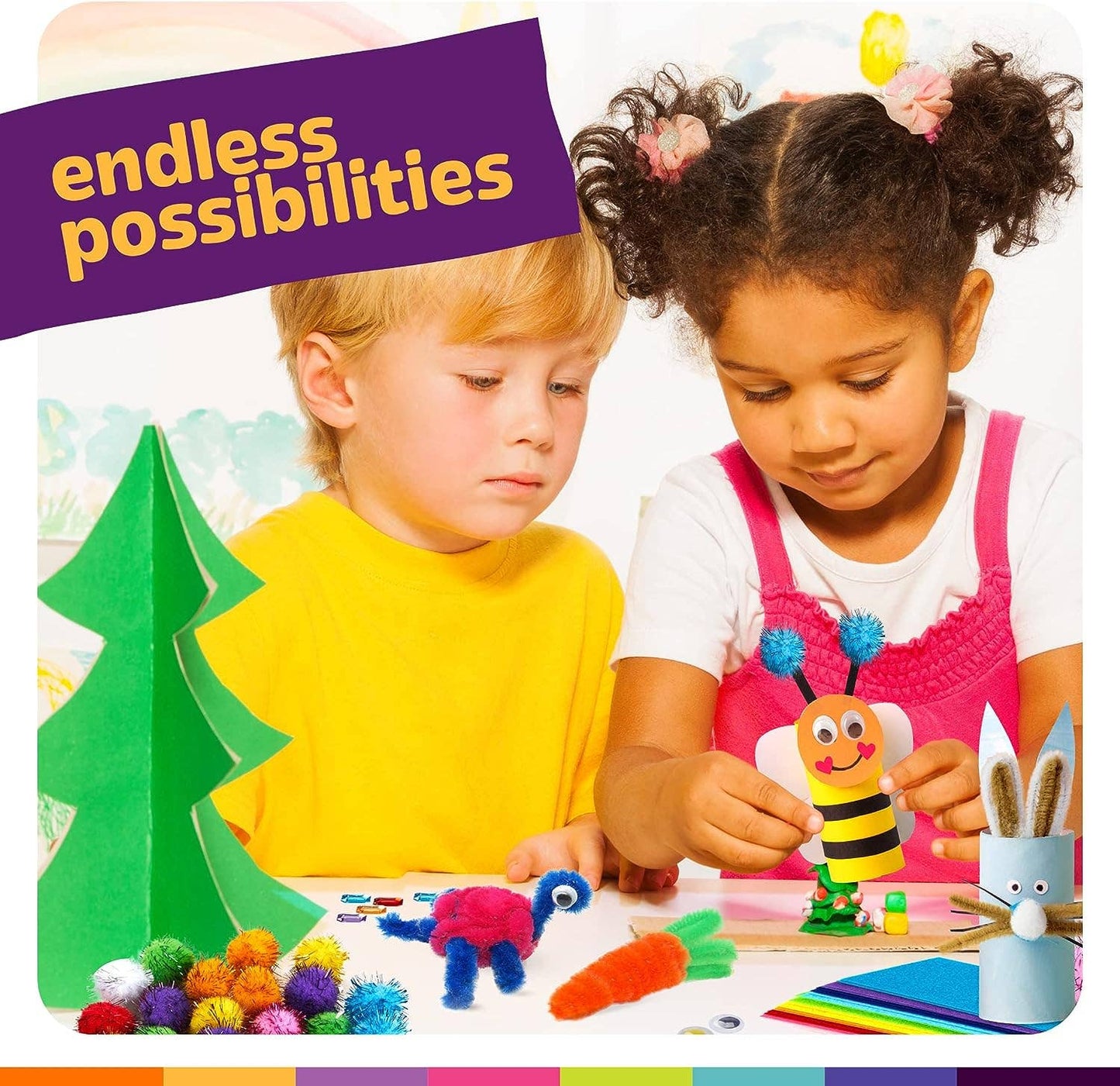 Dan&Darci - Arts & Crafts Supplies Kit  - with Storage Bin