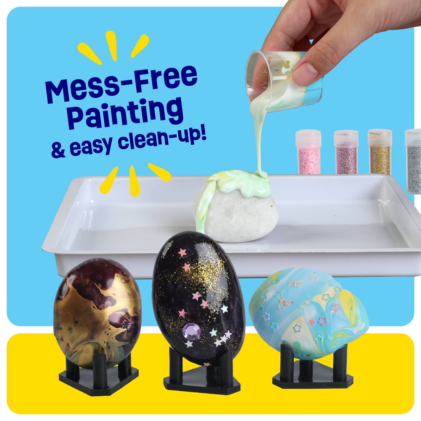 Dan&Darci - Paint Pouring Rocks for Kids - Rock Painting Kit, Craft Kit
