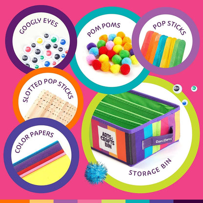 Dan&Darci - Arts & Crafts Supplies Kit  - with Storage Bin
