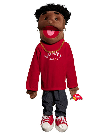 Silly Puppets Sunny Boy Puppet – 28" Black Hand Puppet