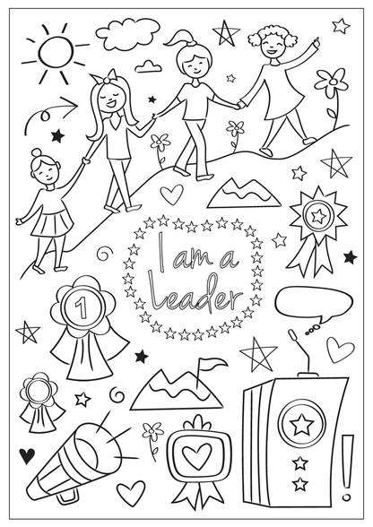 Fall Activity Coloring for Girls - "I Am An Adventurer..."