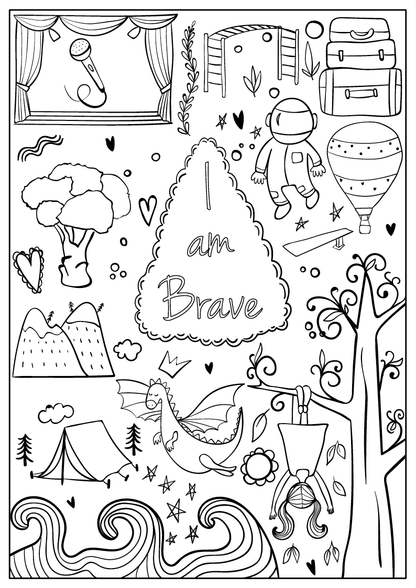 Coloring Book for Girls - "I Am Confident, Brave &..."