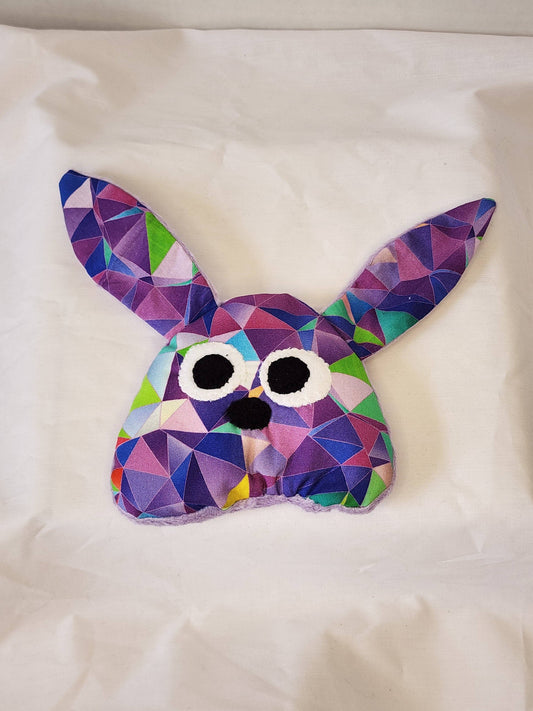 Trixie Triangles Fidget Plush - Handmade Colorful Bunny - Made In U.S