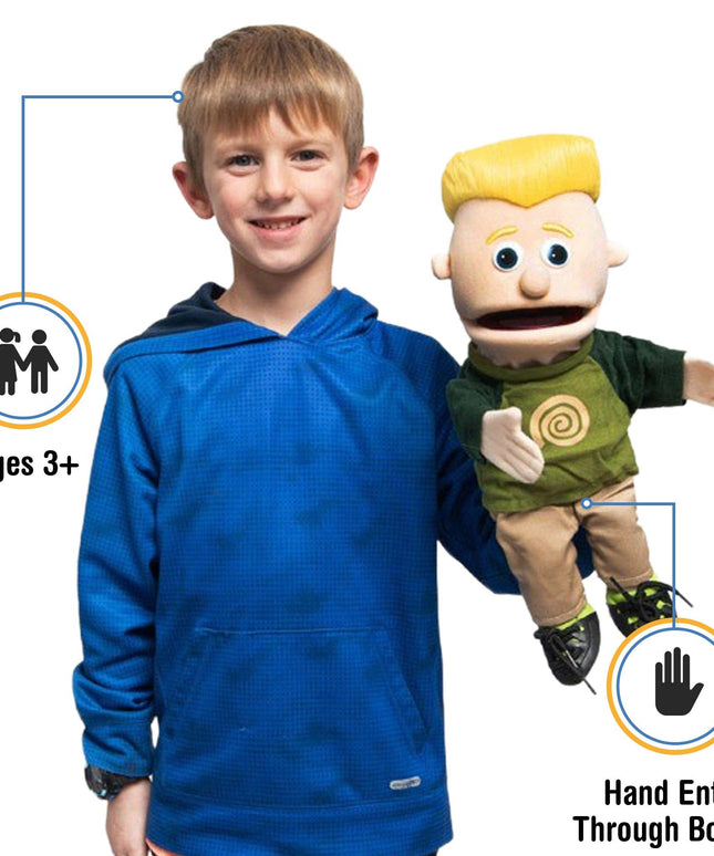 Silly Puppets Eddie Puppet – 14" Peach Skin Hand Puppet