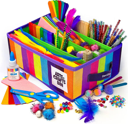 Dan&Darci - Arts & Crafts Supplies Kit  - with Storage Bin