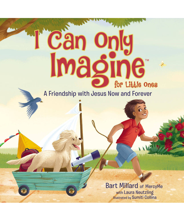 Book cover of 'I Can Only Imagine for Little Ones' with a boy and dog illustration.