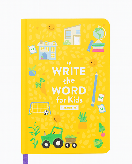 Yellow notebook with educational illustrations and text on a white background