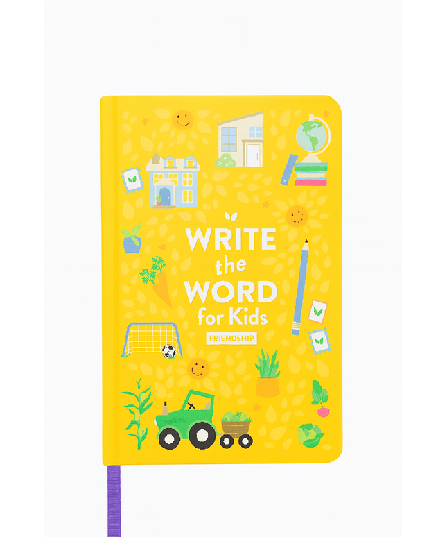 Yellow notebook with educational illustrations and text on a white background