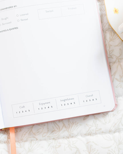 Reading Journal “Blush Blooms Cultivated” – Book Tracker to Capture Insights & Set Reading Goals