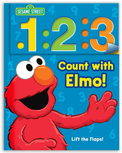 Sesame Street book cover with Elmo and numbers on a blue background