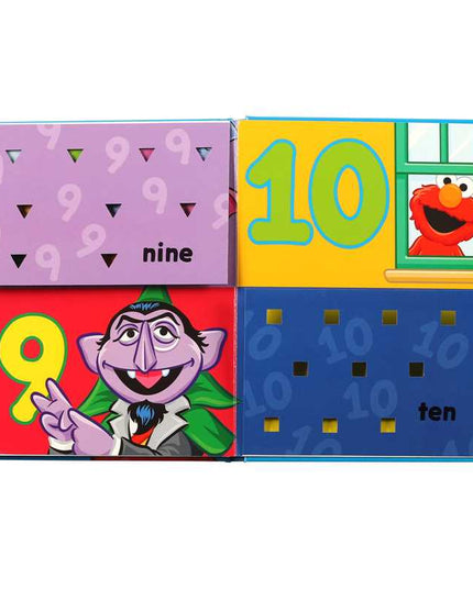Educational toy with colorful blocks featuring numbers and Sesame Street characters.