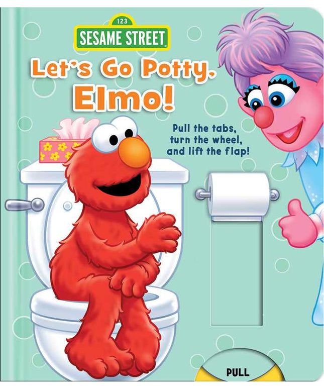 Sesame Street book cover featuring Elmo and Abby Cadabby on a toilet.