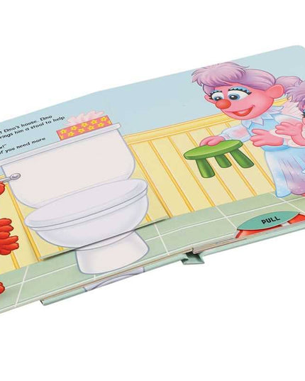 Children's book with Sesame Street characters on a white background