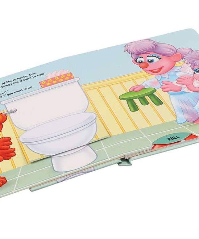 Children's book with Sesame Street characters on a white background