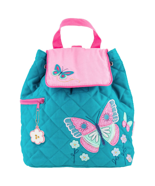 Children's backpack with butterfly design on a white background