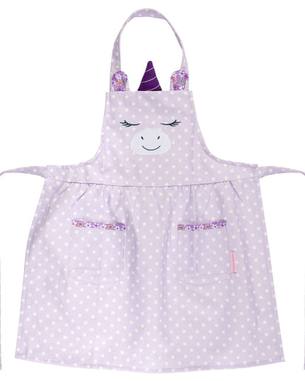Children's apron with unicorn design on a white background