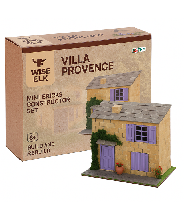Villa Provence mini bricks constructor set packaging with model house