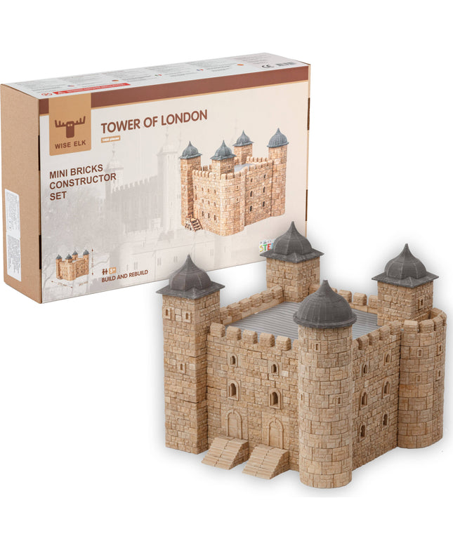 Tower of London mini bricks constructor set with packaging on a white background