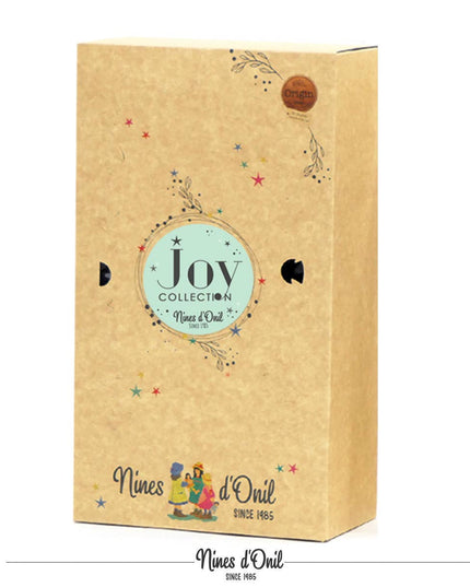 Kraft paper box with 'Joy Collection' and 'Nines d'Onil' branding on a white background