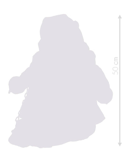 Silhouette of a child in a snowsuit with dimensions on a white background