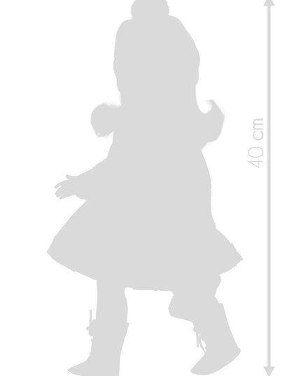 Silhouette of a person with a measurement label on a white background