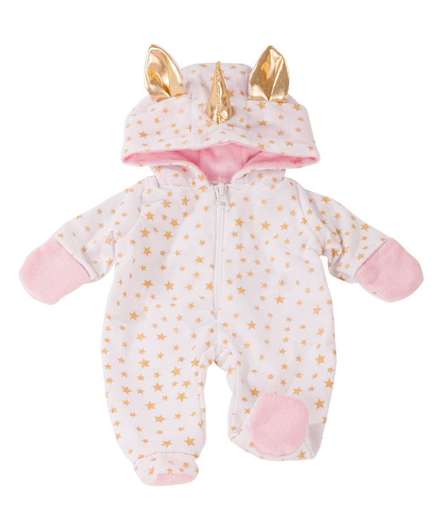 Baby onesie with unicorn design on a white background