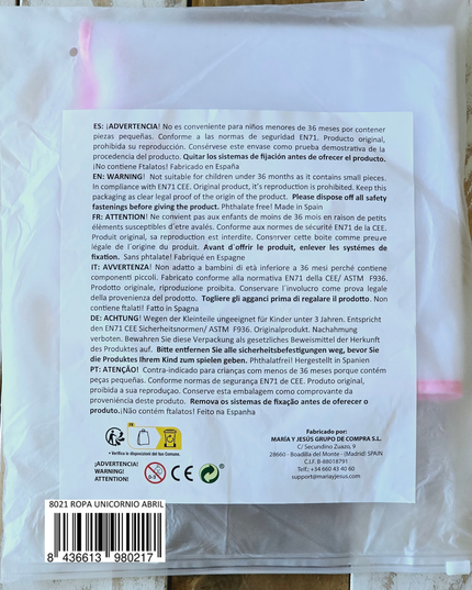 Back of a product packaging with text and a barcode on a wooden surface