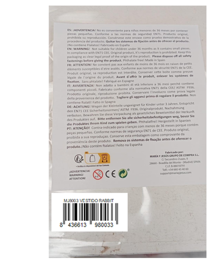 Back of a product packaging with text and a barcode on a white background