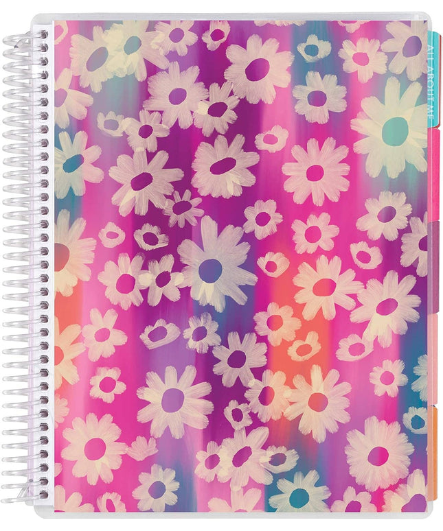 Notebook with a floral pattern on a colorful background