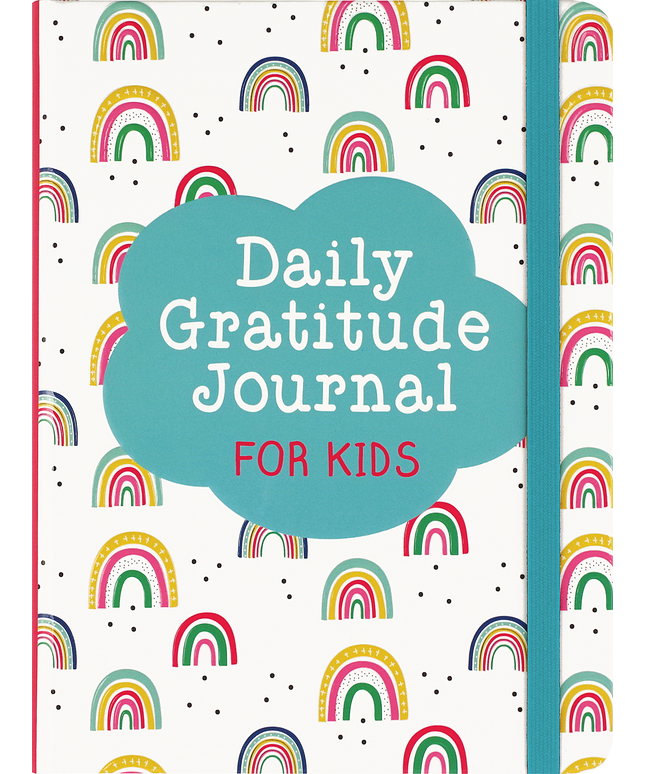 Daily Gratitude Journal for Kids with rainbow pattern on cover