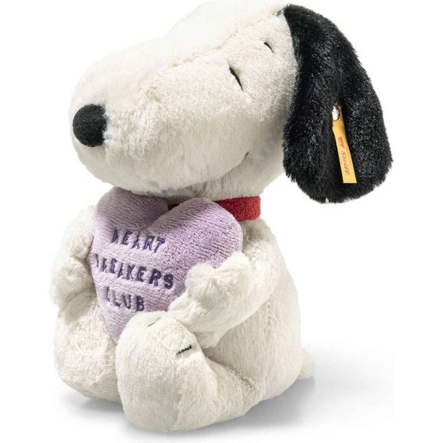 Plush dog toy with a heart pillow and 'Heart Walkers Club' shirt on a white background