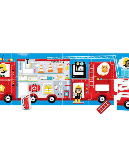 Little Hero Firetruck Puzzle - Extra Large Pieces for Ages 2+ by Banana Panda - Made In Poland