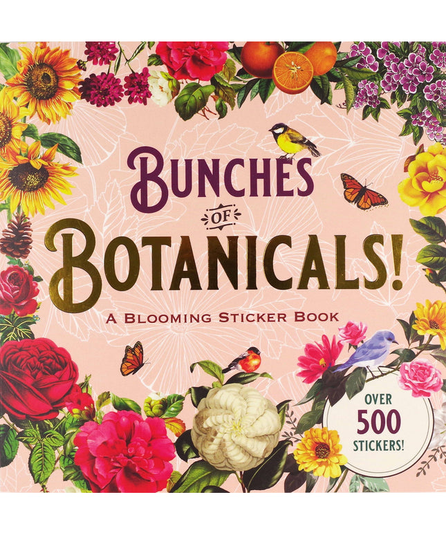 Book cover of 'Bunches of Botanicals!' with floral design and text on a pink background