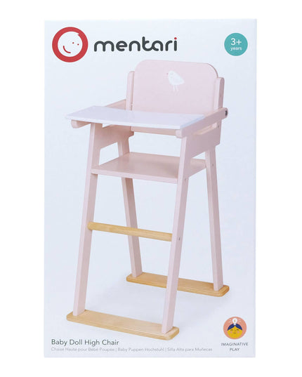 Mentari baby doll high chair packaging on a white background