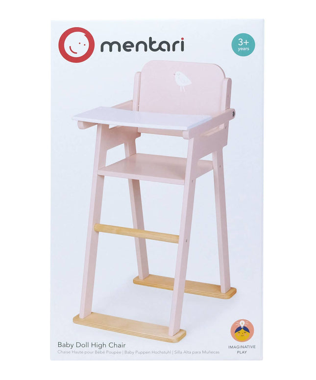 Mentari baby doll high chair packaging on a white background