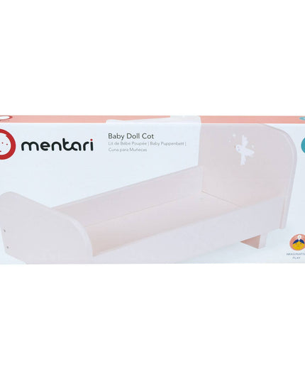 Mentari baby doll crib packaging on a white background