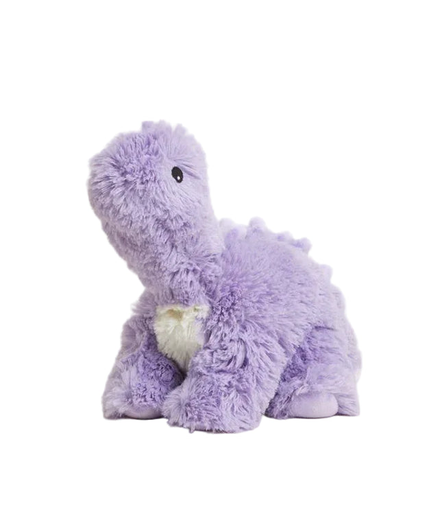 Purple dinosaur plush toy on a white background