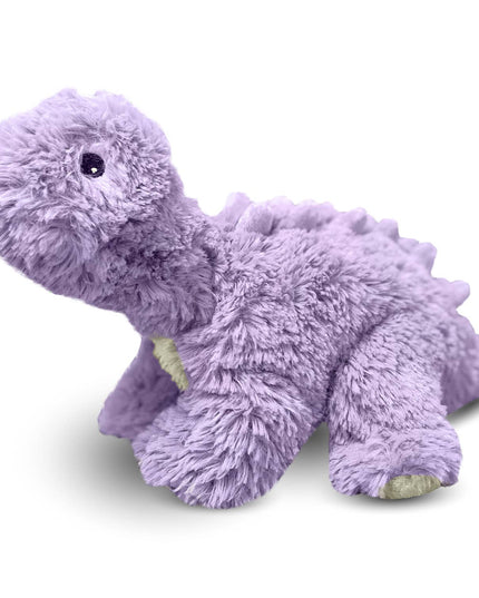 Purple dinosaur plush toy on a white background