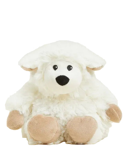 Plush toy sheep on a white background