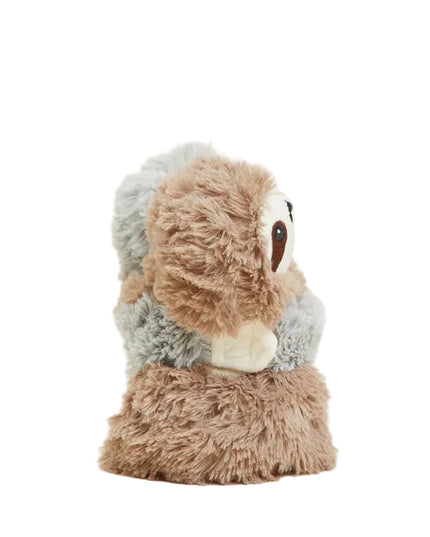 Plush toy sloth on a white background