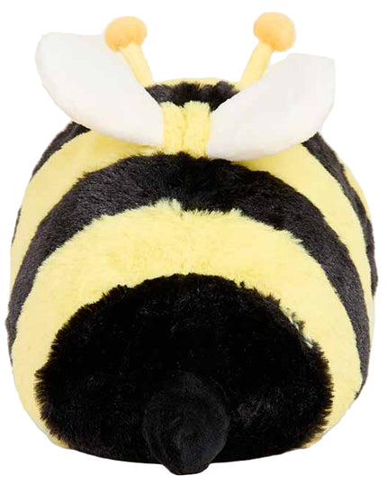Picture of a plush toy bee from the back.
