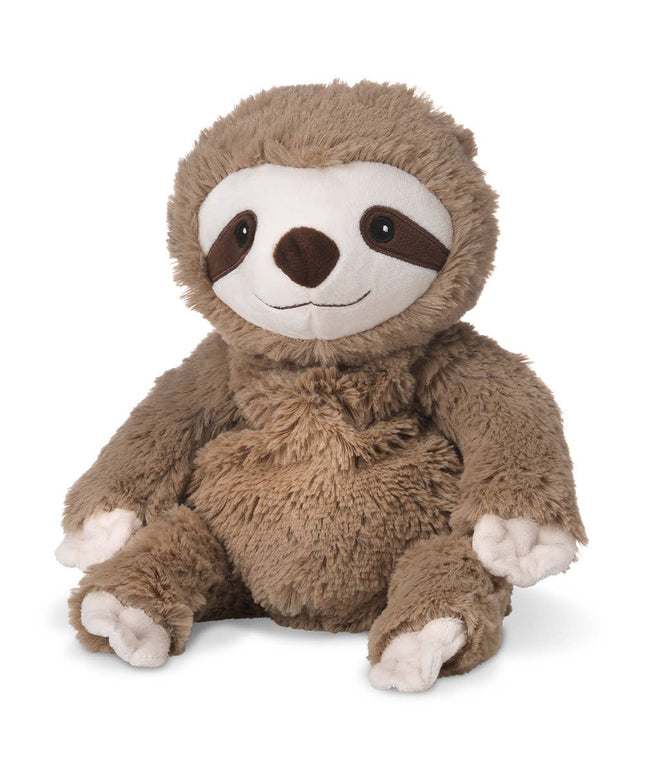 Plush toy sloth on a white background
