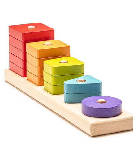 Colorful wooden blocks on a white background