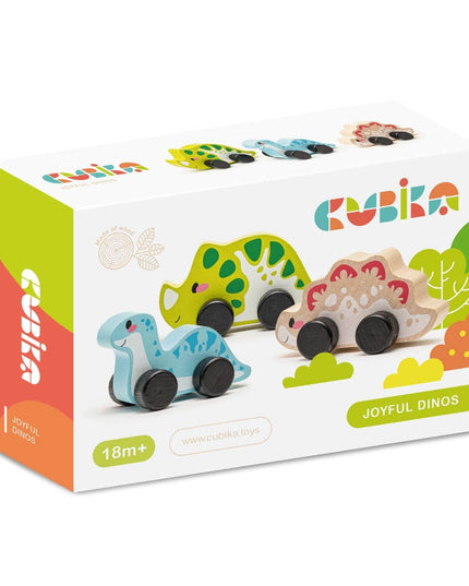 Cubika Joyful Dinos toy set packaging on a white background